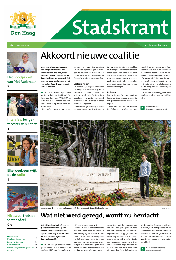 Voorpagina Stadskrant 15 juli 2026